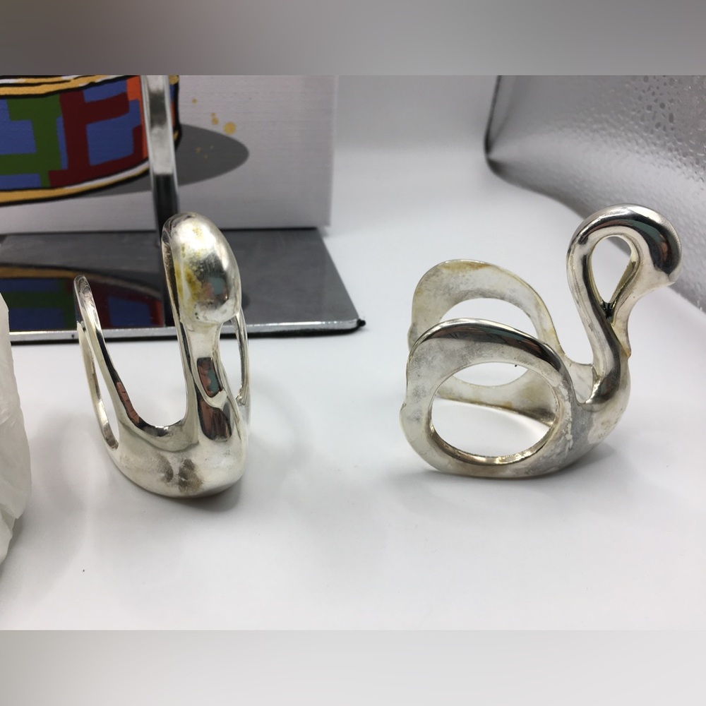 Silver plated Swan Napkin Ring Set of 4